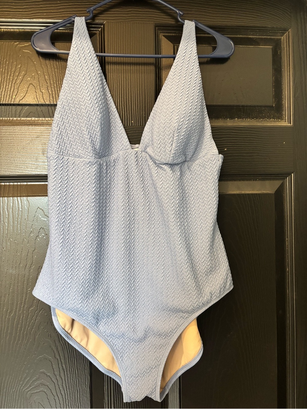 Shade & Shore Light Blue Textured One-Piece Swimsuit